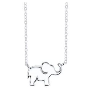 Unwritten Elephant Pendant Necklace in Sterling Silver, 16"+2"